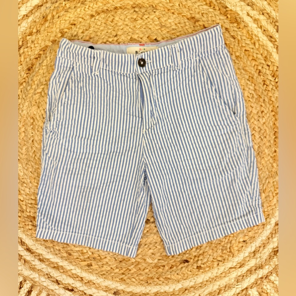 🌾‎ Mini Boden Blue Gingham Flat Front Shorts
